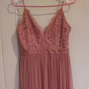 Medium Pink lace top maxi dress